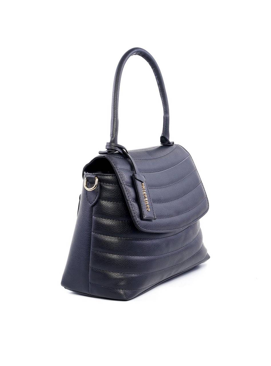 Bolsa Satchel em Matelasse com Bag Charm - Preta BSI-6216 - PR