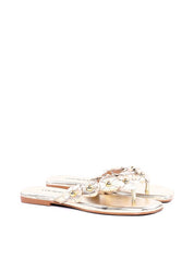 Rasteira de Dedo com Mini Flores - Ouro SDI-11821 - AU