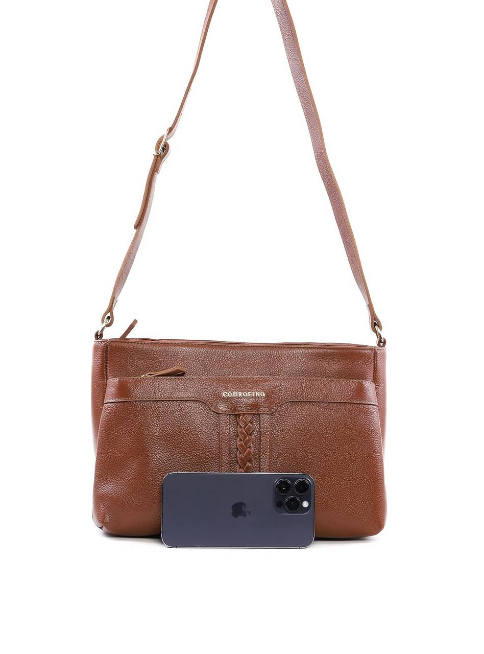 Bolsa Tote Transversal Média com Trança Frontal BSI-6489 - CS