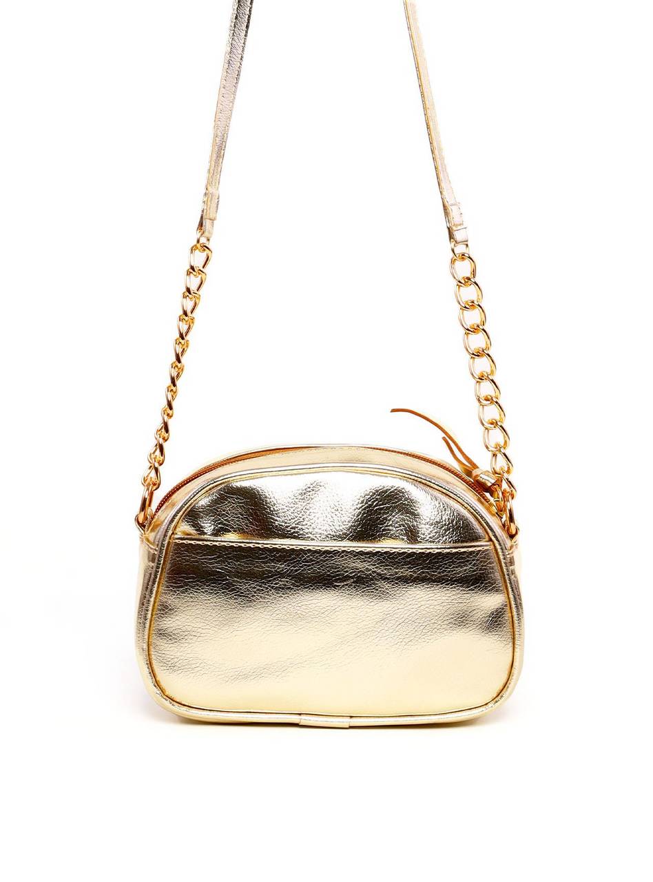 Bolsa Baú Transversal com Bolso Traseiro - Ouro BSI-6285 - AU