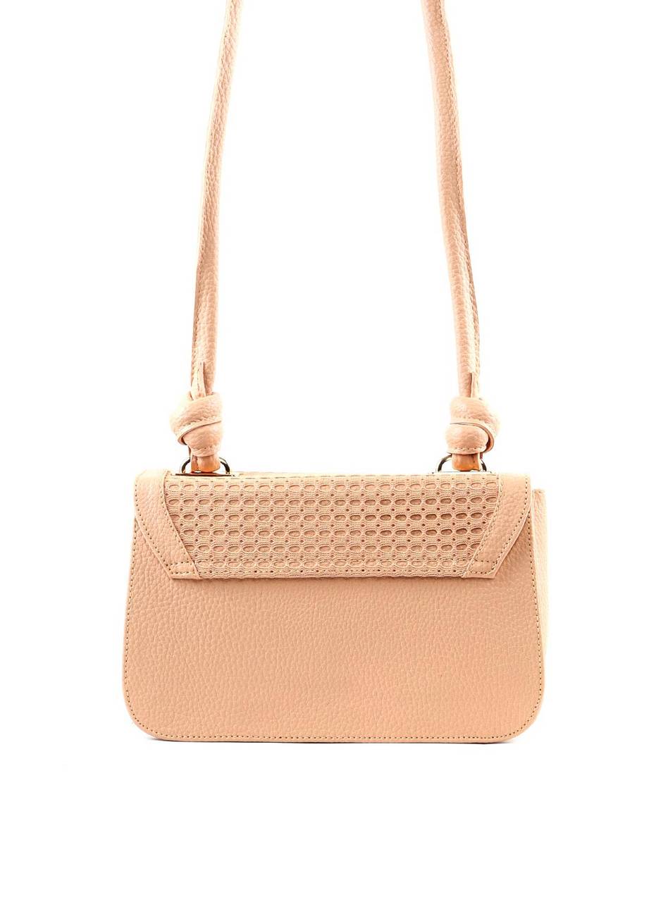 Bolsa Satchel Detalhe Tela Frontal Alça Nó - Nude BSI-6378 - NU