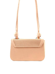Bolsa Satchel Detalhe Tela Frontal Alça Nó - Nude BSI-6378 - NU