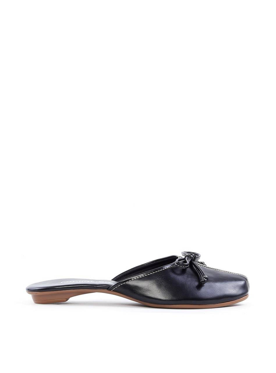 Mule Bico Quadrado Recorte Laço - Preto SDI-12059 - PR