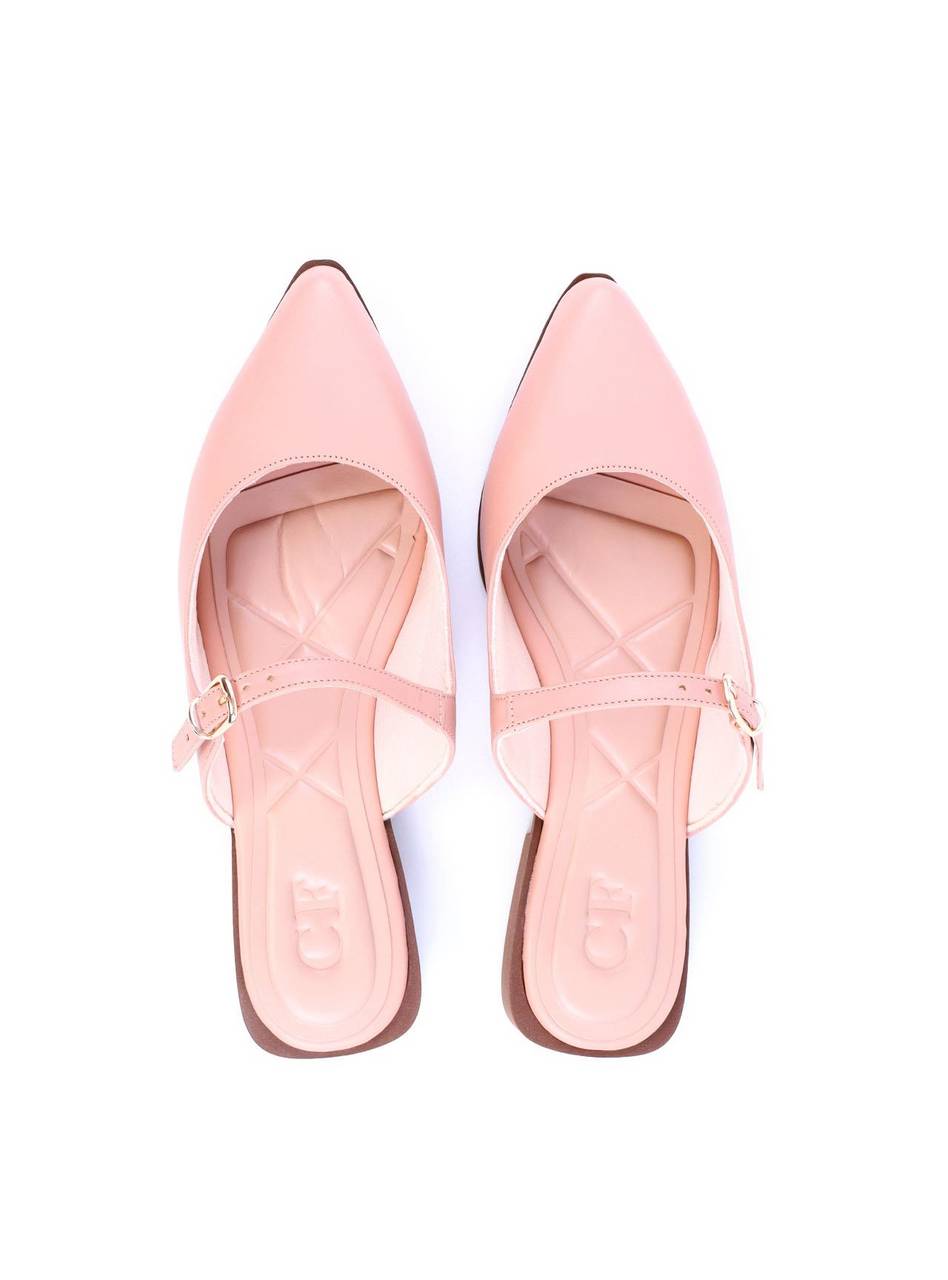 Sandália Mule Bico Fino com Fivela - Nude SDI-11704 - NU