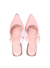 Sandália Mule Bico Fino com Fivela - Nude SDI-11704 - NU