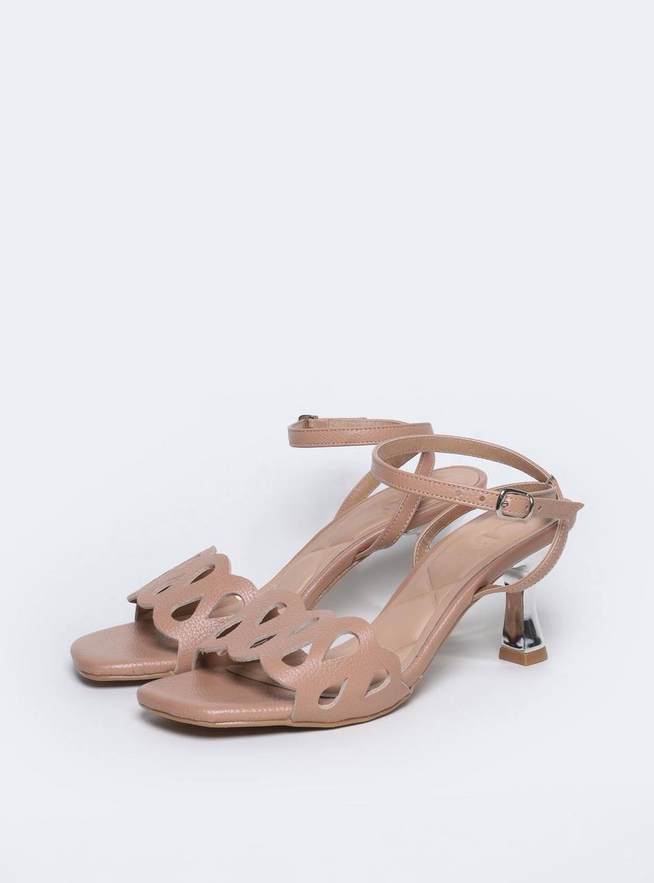 Sandália Feminina Couro Salto Taça - Nude SDI-11527 - NU
